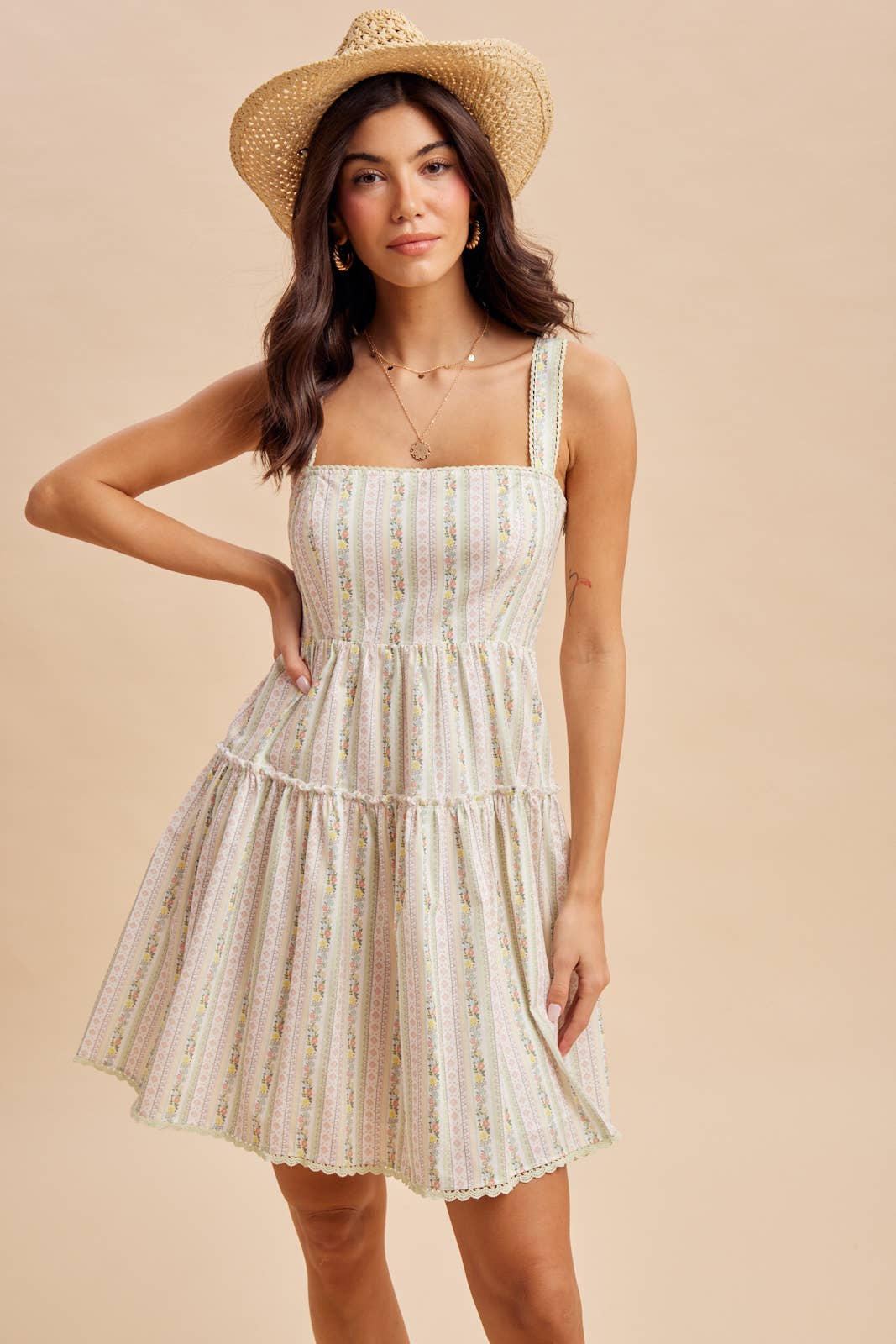 Cotton Floral Mini Dress