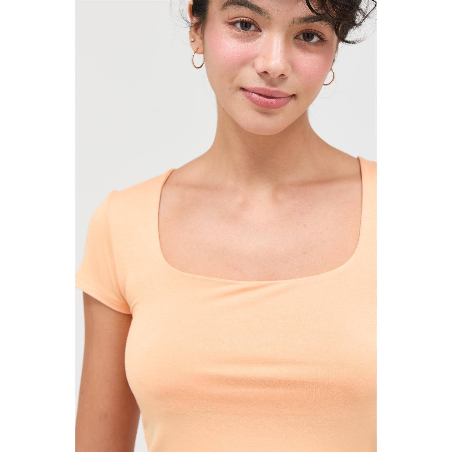 Square Neck Cap Sleeve Top