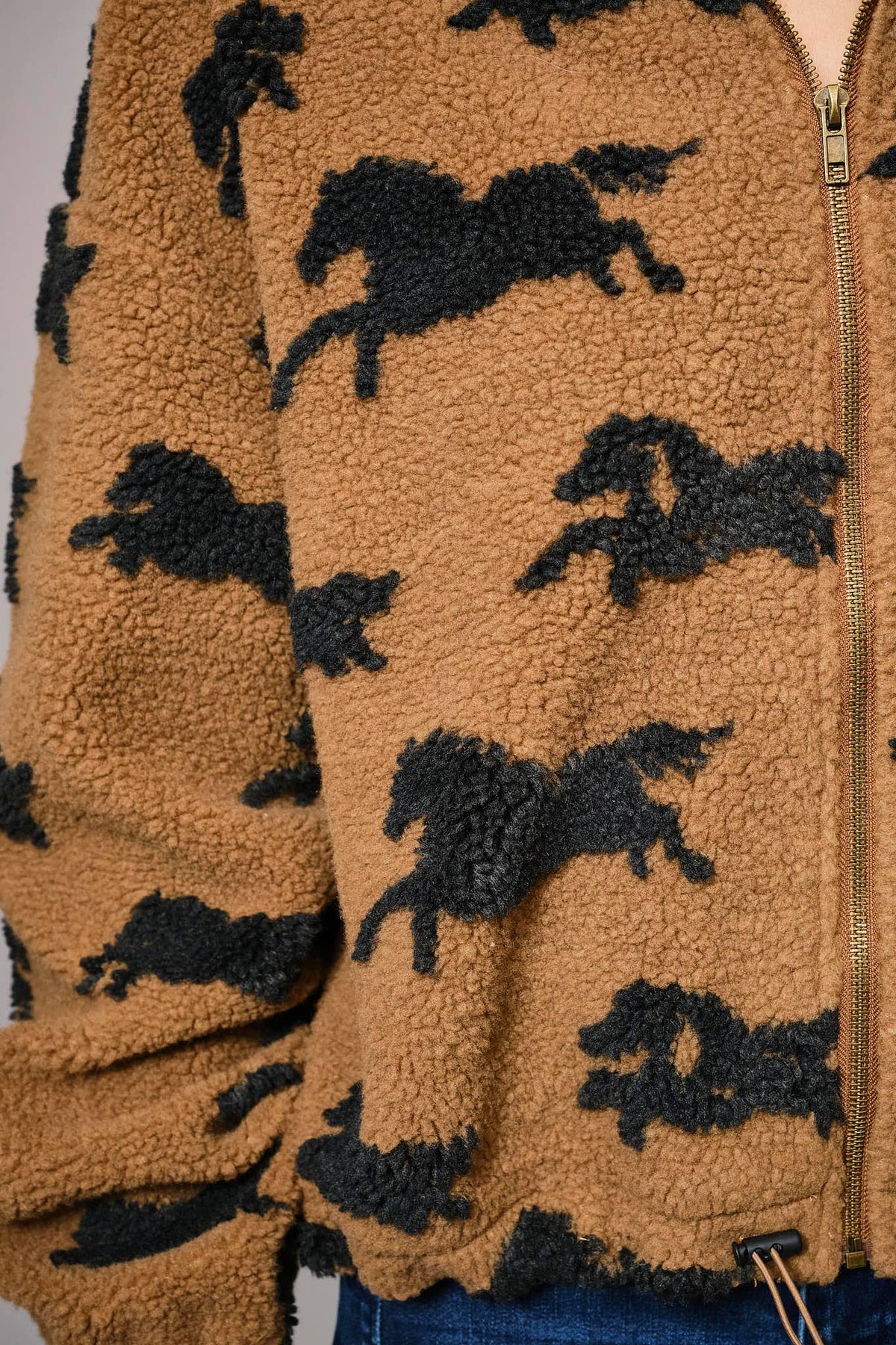 Wild Horses Sherpa Zip-Up Jacket
