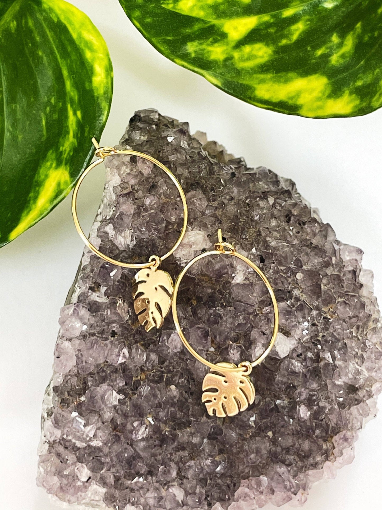 Monstera Earrings