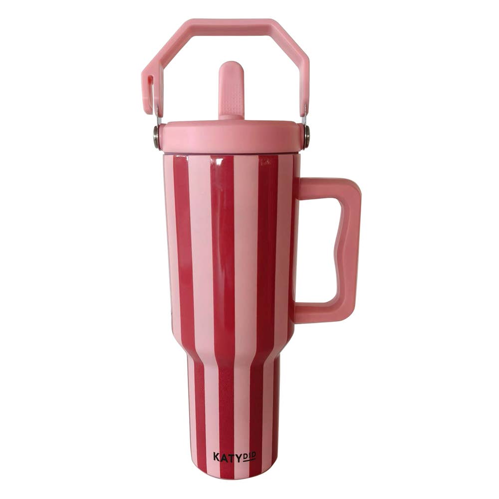 Pink and Wine Striped 38 Oz Cabana Jug Tumbler