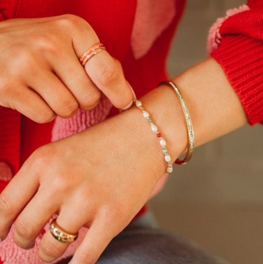 Crystal Gold Bangle Bracelet