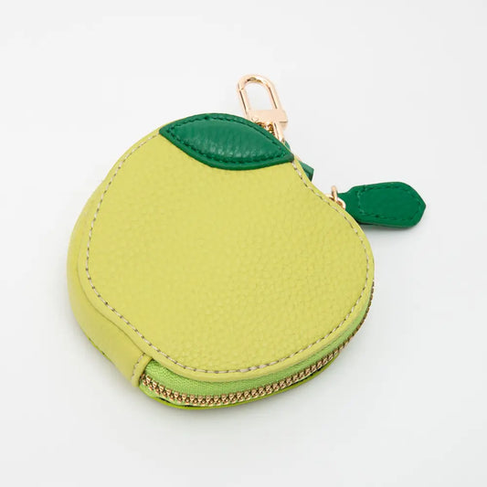 Faux Leather Apple Keychain Bag Charm