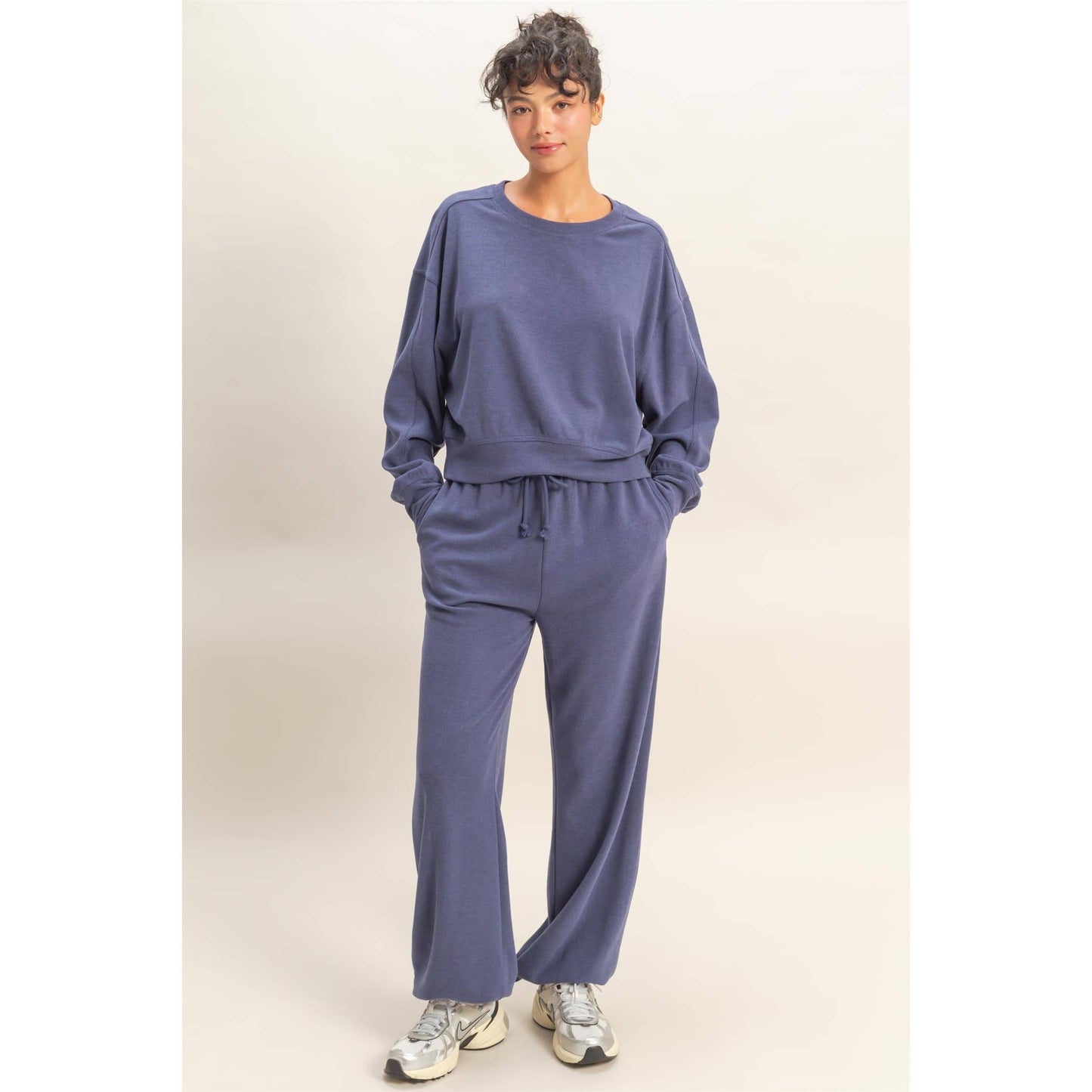 Soft Ribbed Relaxed Fit Sweatshirt