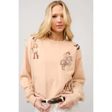 Western Embroidered Graphic Sweatshirt