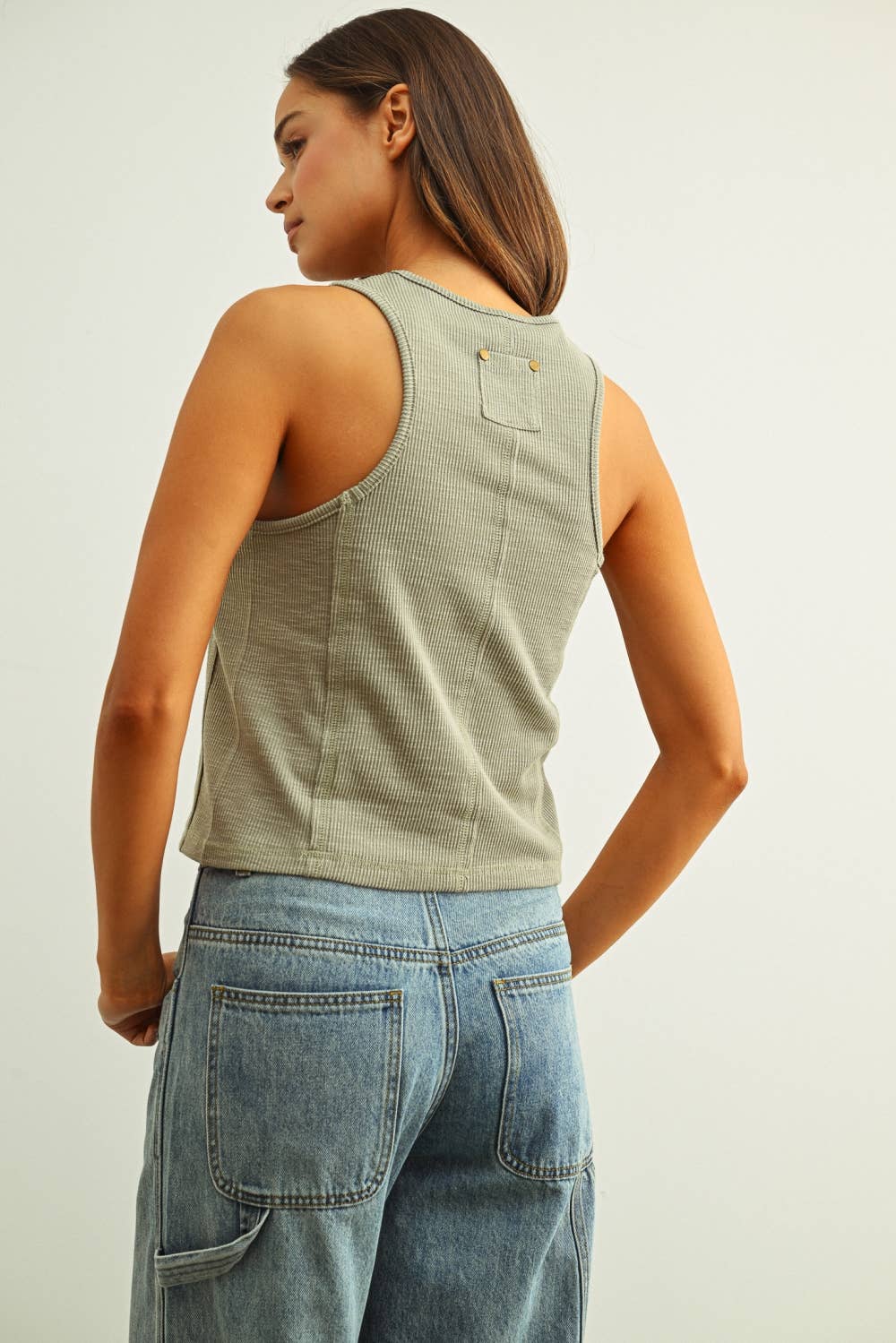 Washed Rib Sleeveless Top