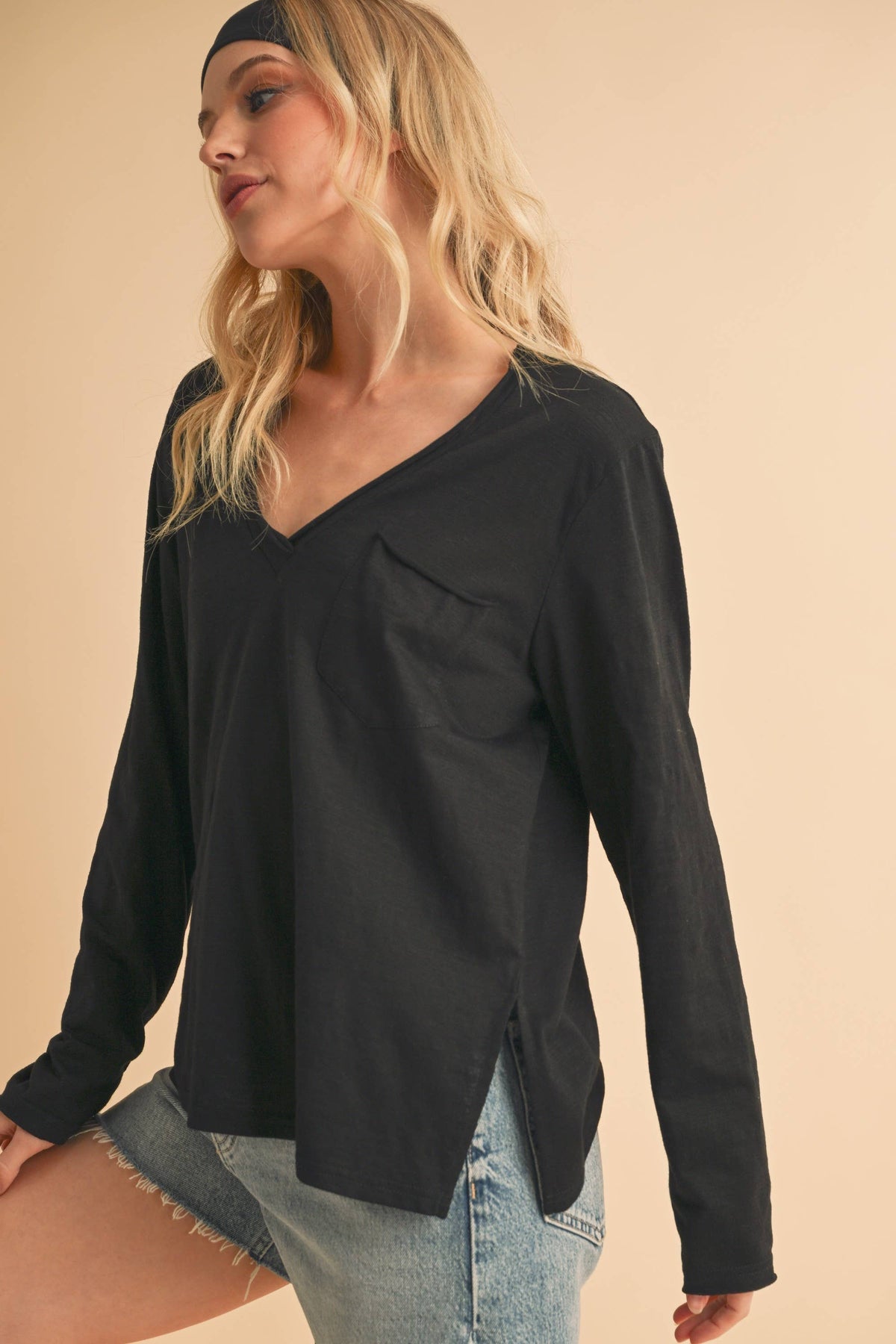 Zoie V-Neck Long Sleeve Top