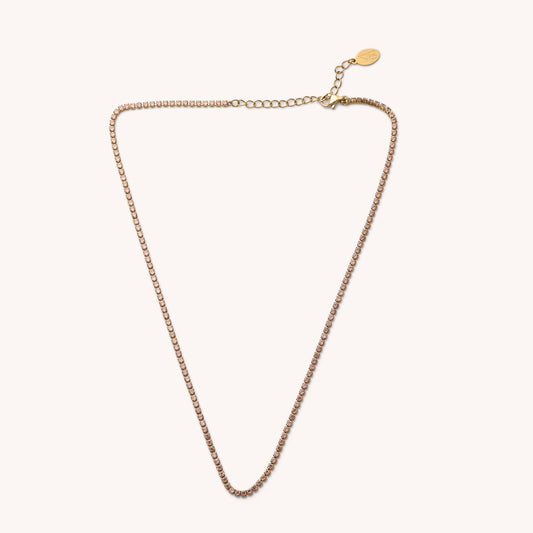 Mocha Micro Tennis Necklace
