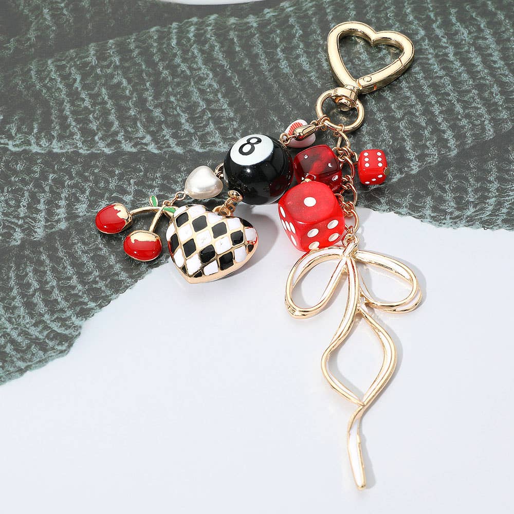 Cherry Bow Bag Charm