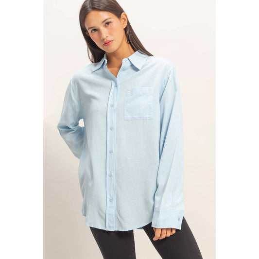 Linen Blend Button-Up Shirt