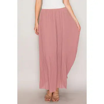 Mauve Long Pleated Skirt
