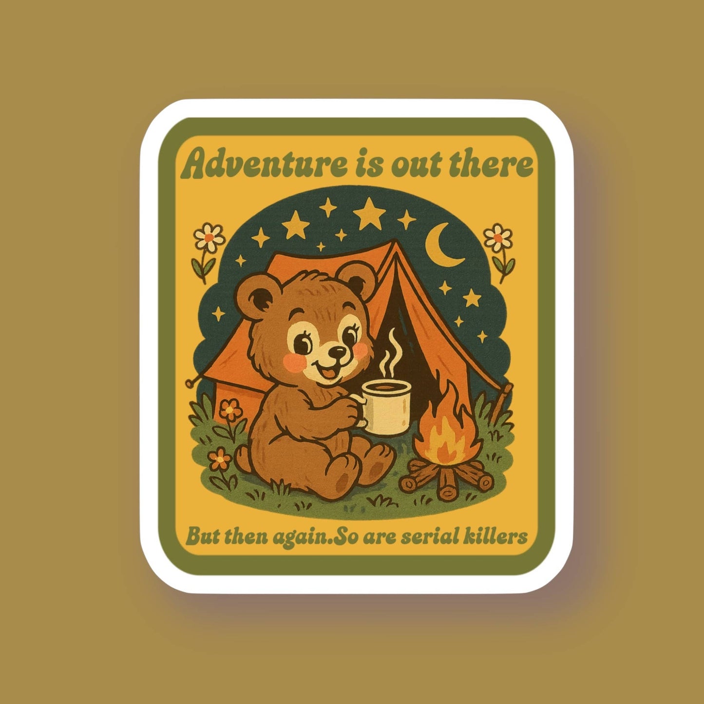 Adventure is Out There, Camping Sticker