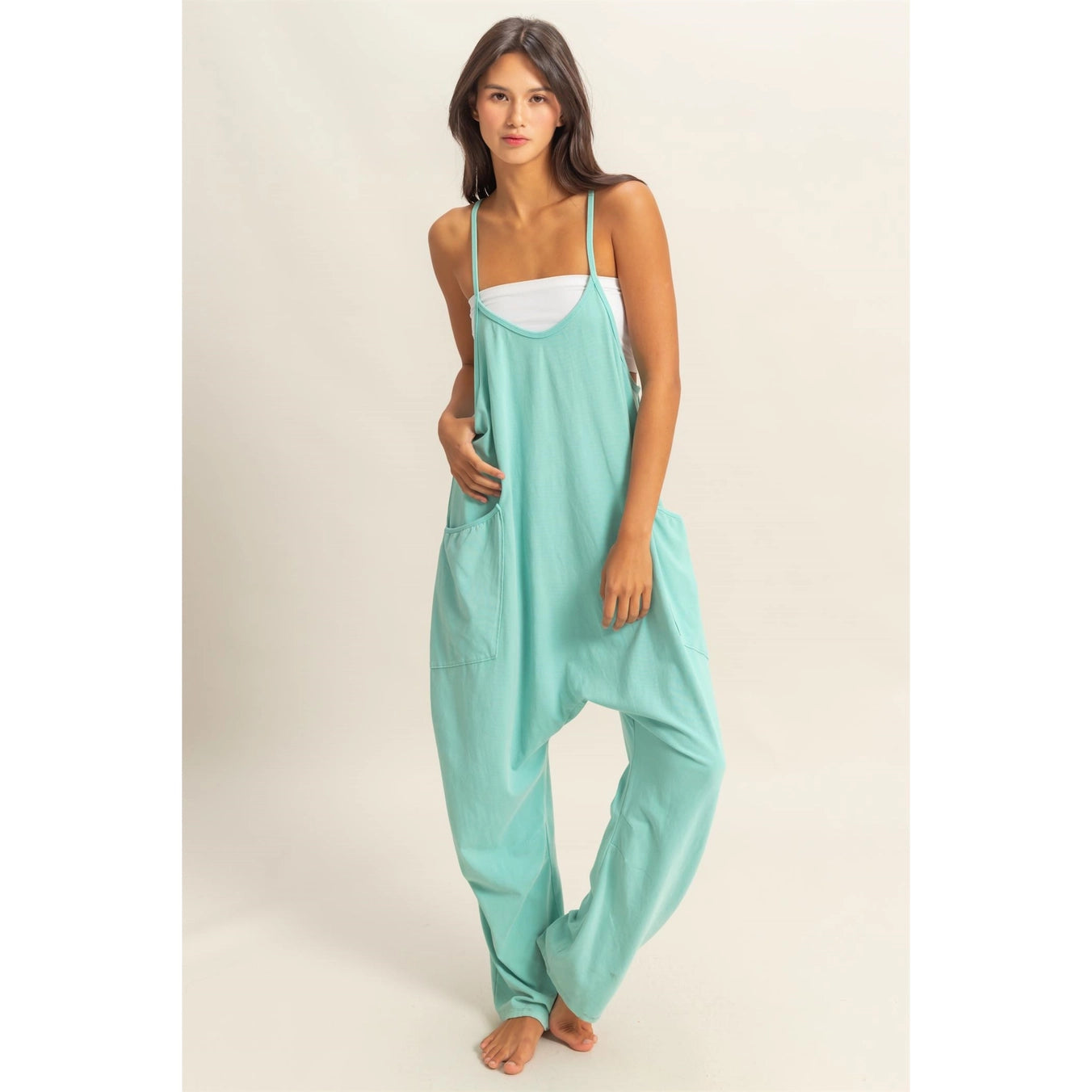 Relaxed Fit Mineral Washed Jumpsuit
