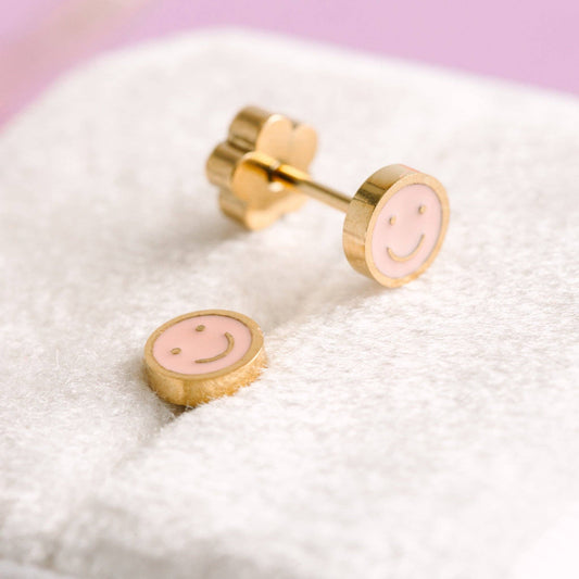 Tiny Smiley Pierced Co Earrings