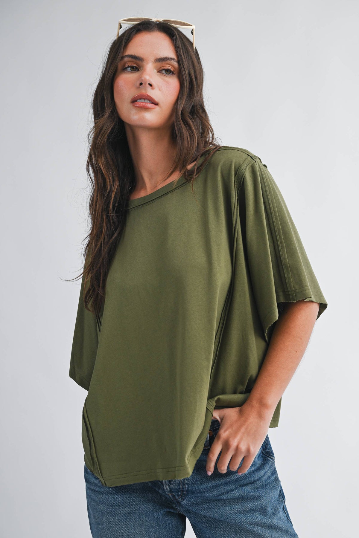 Boxy Dolman Short Sleeve Top