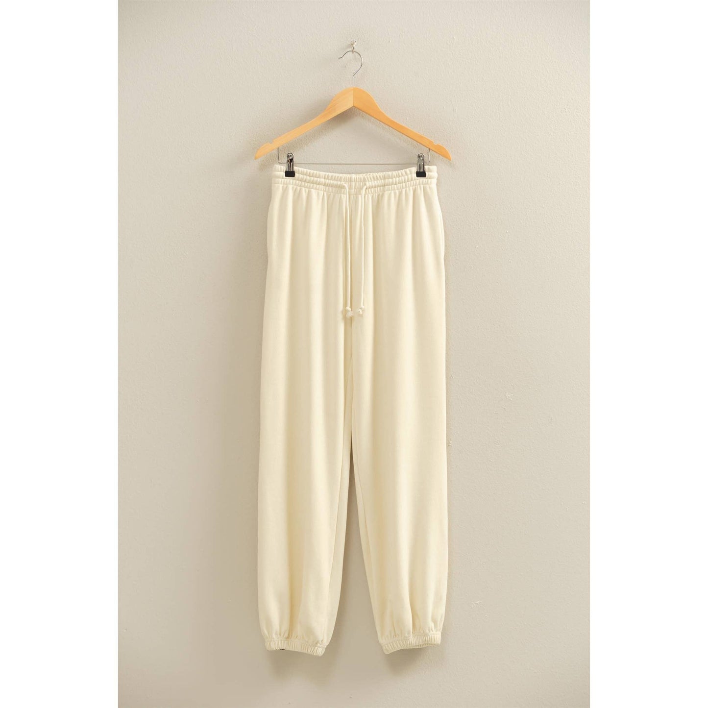 Soft Ribbed Drawstring Jogger Pants