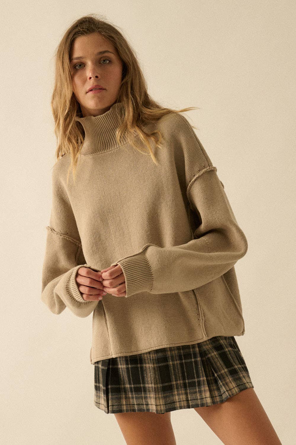 Plaid Flannel Pleated Mini Skort
