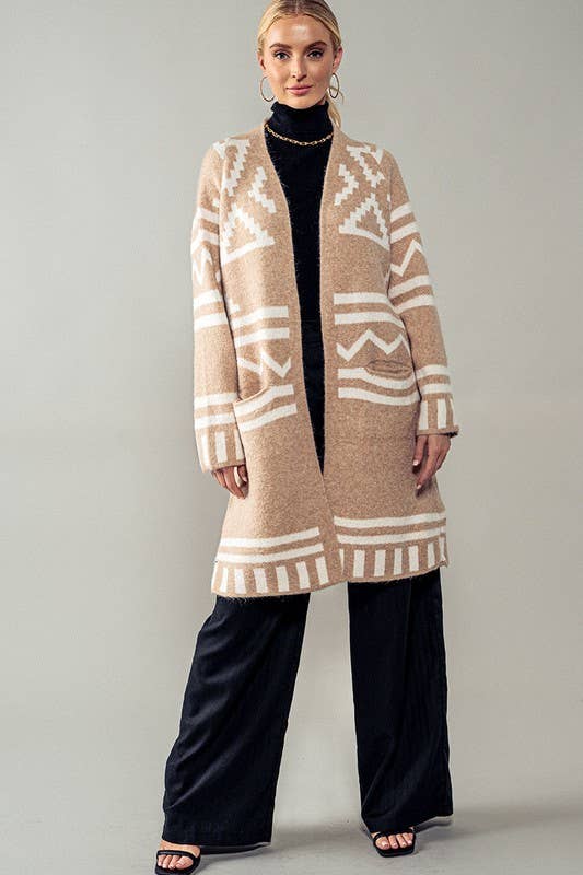 Western Geometric Pattern Cardigan