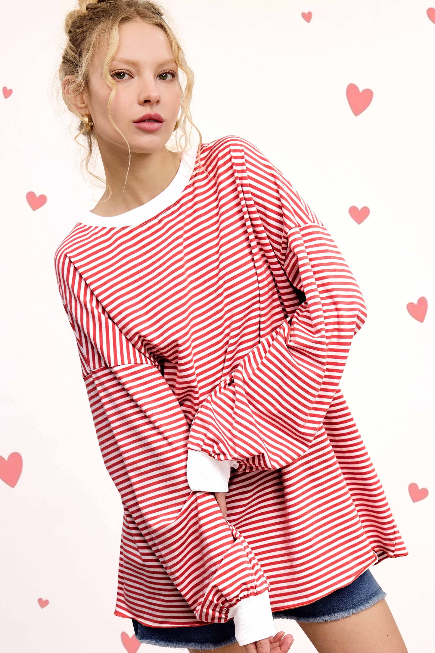 Oversized Striped Long Sleeve Pullover