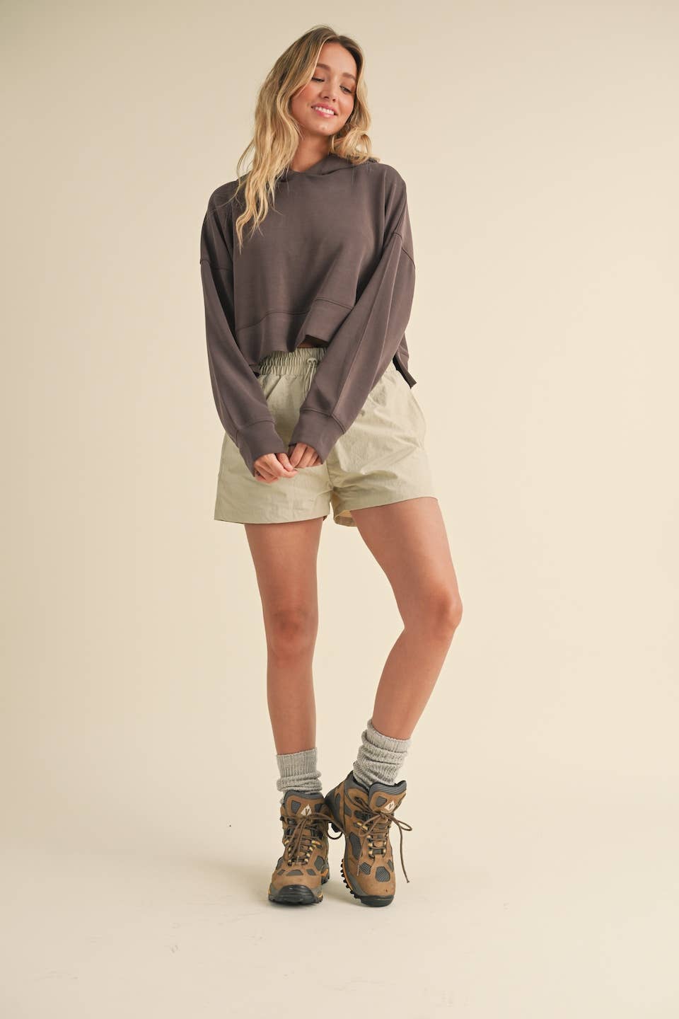 Super Soft Air Scuba Oversized Crop Hoodie