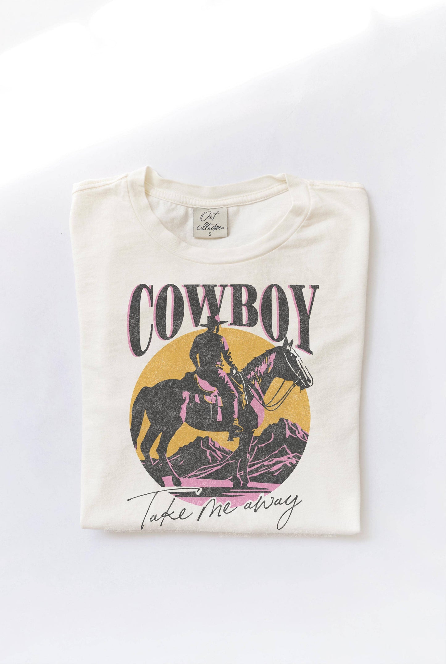 Cowboy Take Me Away Mineral Washed Graphic Top
