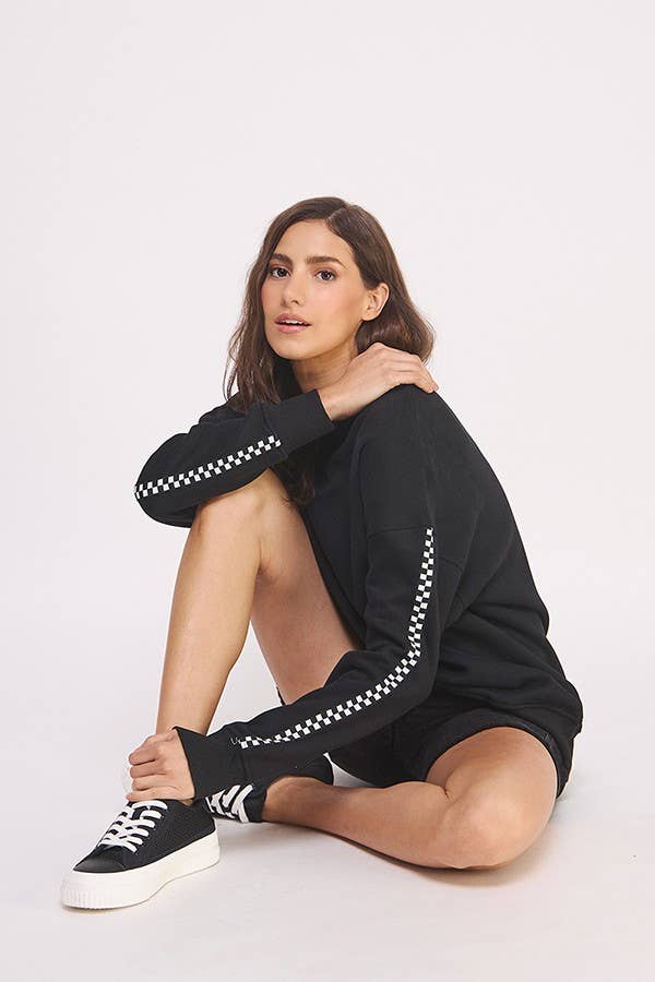Checker Sleeve Crewneck