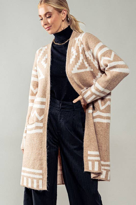 Western Geometric Pattern Cardigan