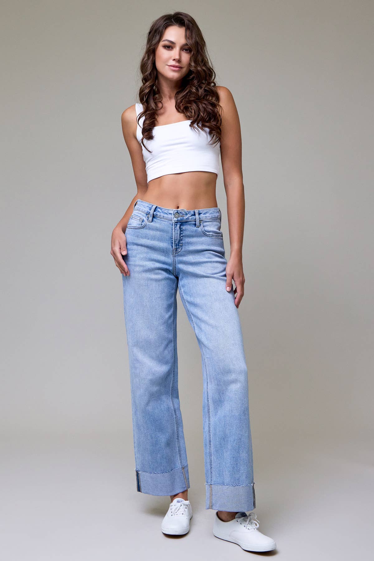 Mid Rise LOGAN Dad Jean with Raw Hem 3" Cuff