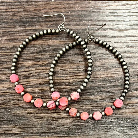 Gemstone Hoop Earrings