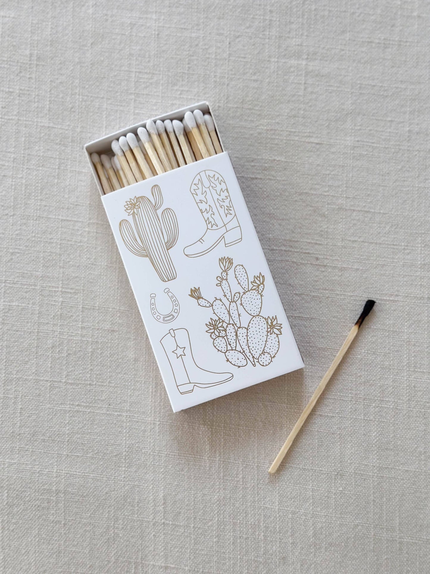 White Oversized Cowboy Boot & Cactus Matches