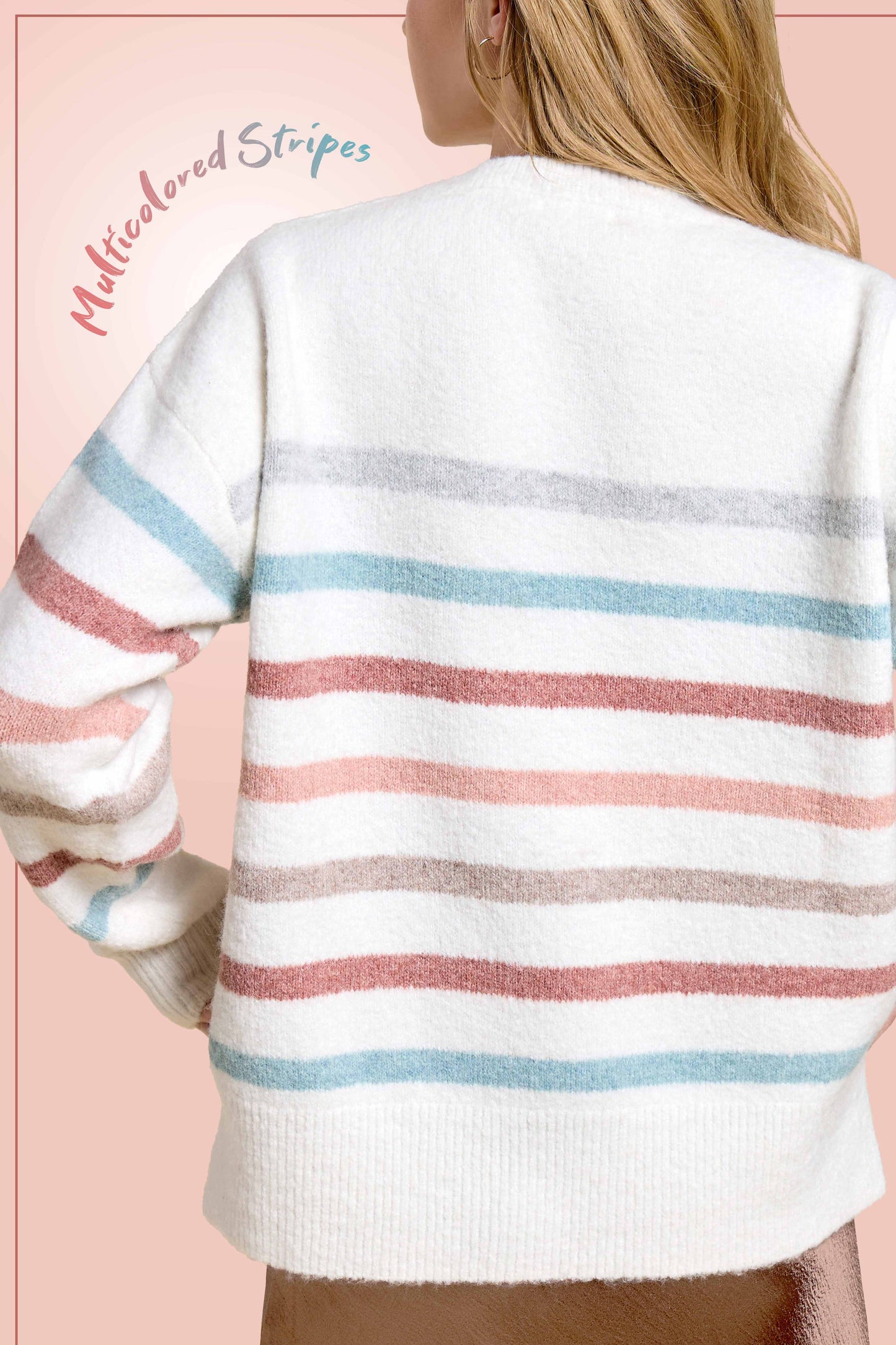 Multi Color Striped Hi-Low Sweater