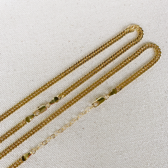 18k Gold Filled 4.0mm Curb Chain Anklet, 9"