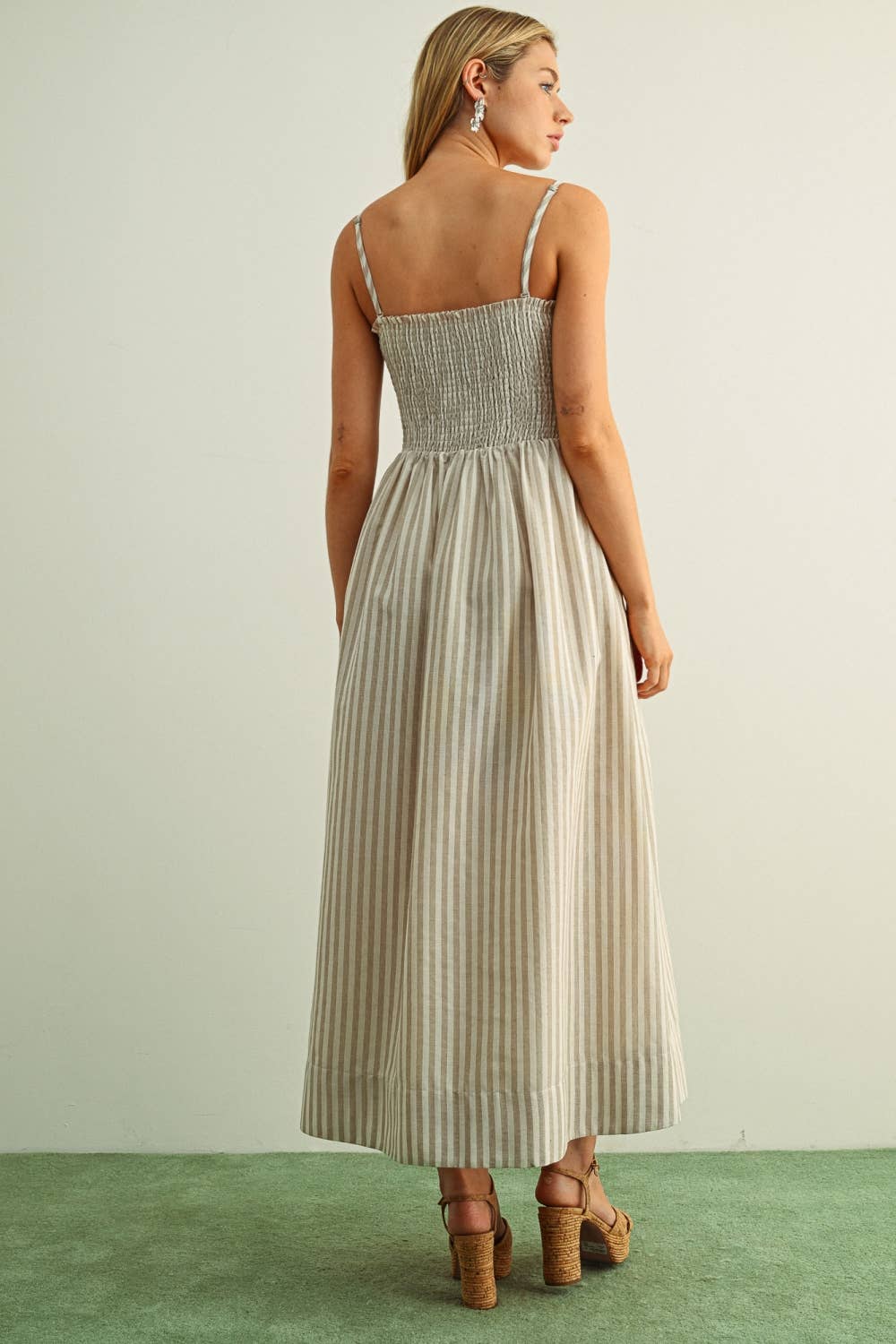Striped Cotton Maxi Dress