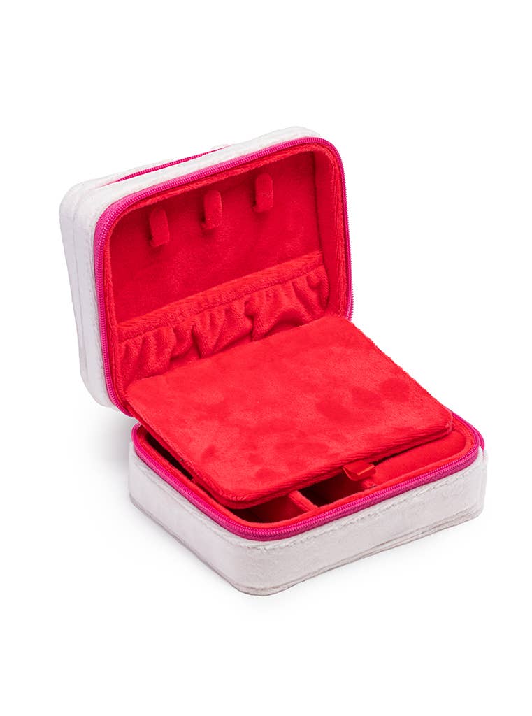 Queen Of Hearts Velvet Jewelry Zip Case/Organizer