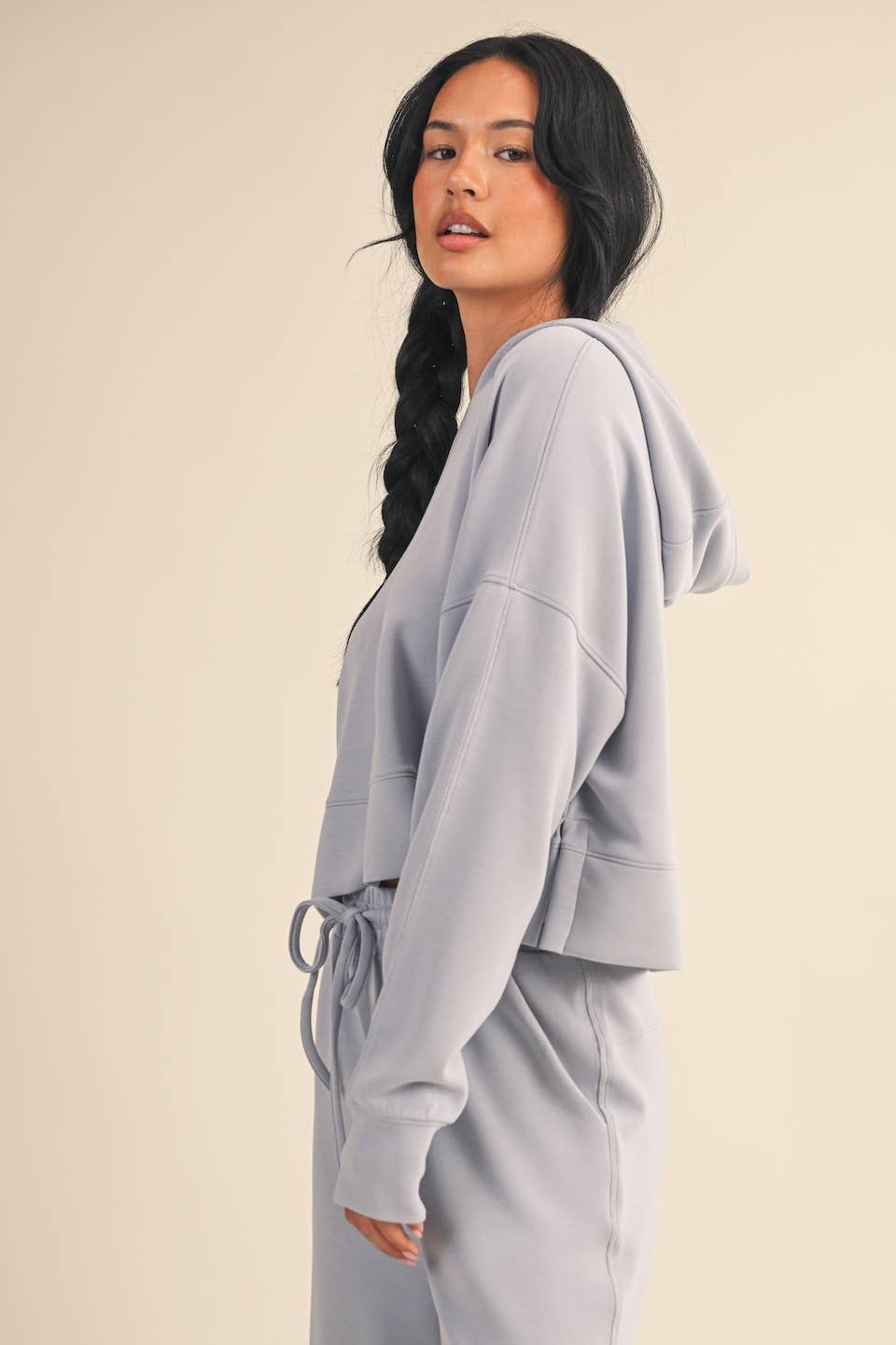 Super Soft Air Scuba Oversized Crop Hoodie