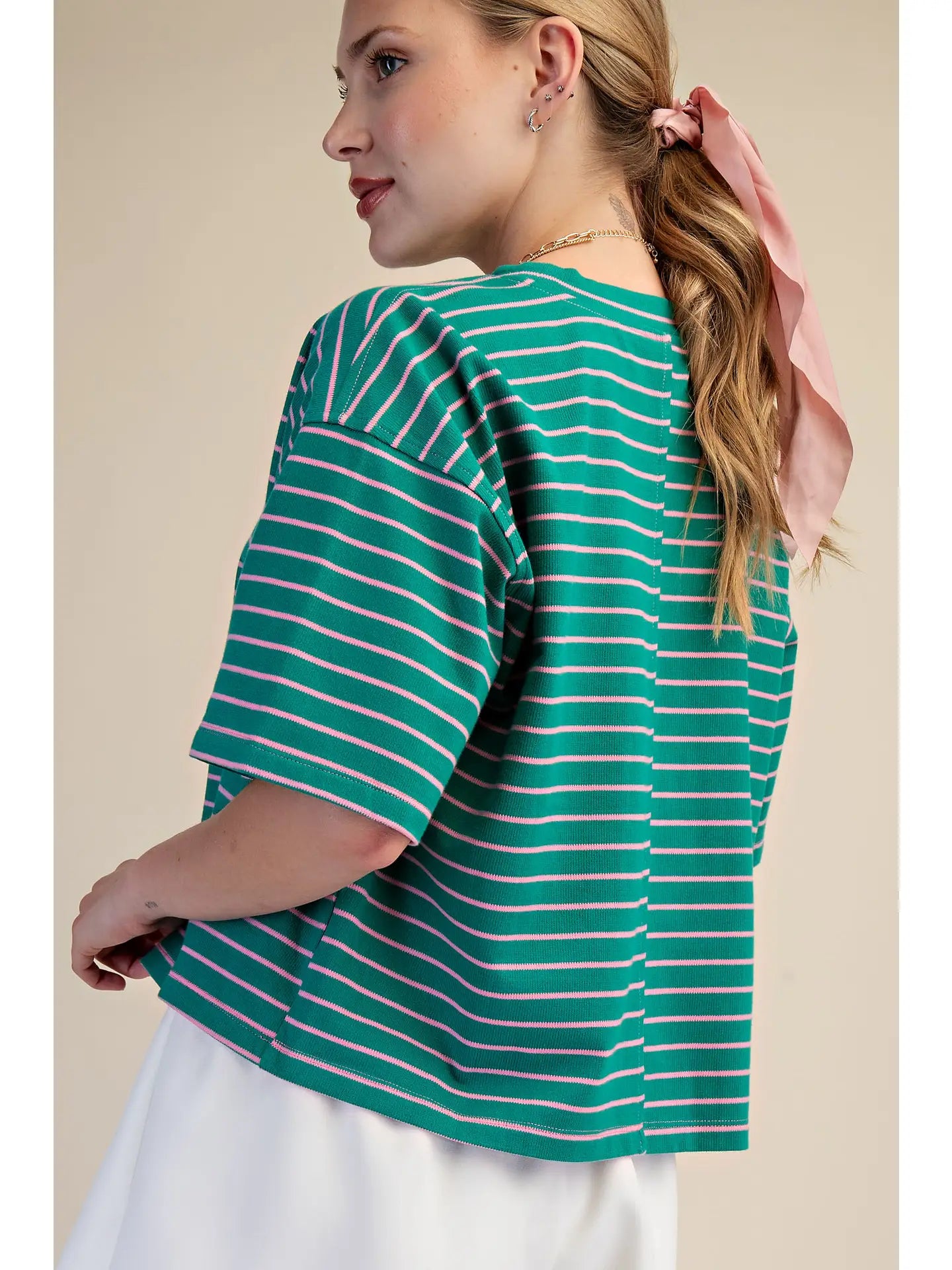 Wide Sleeve Stripe Top