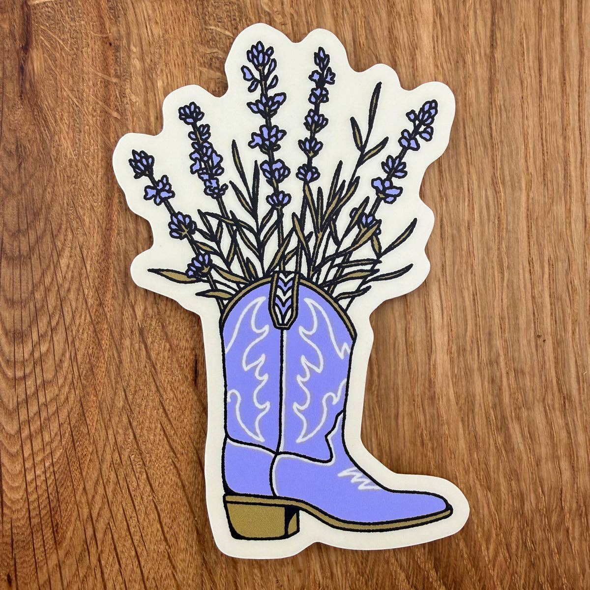 Lavender Flower Boot Matte Vinyl Sticker