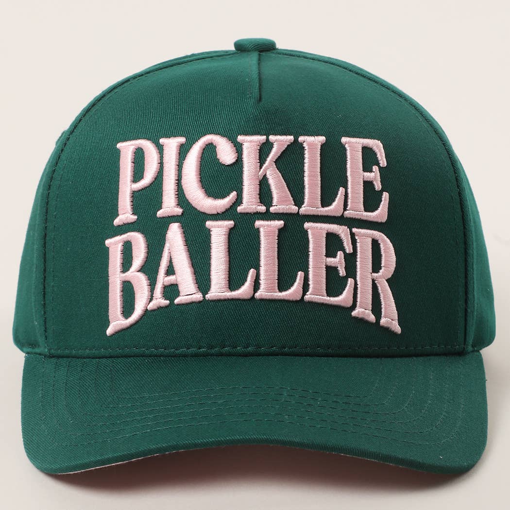 Pink and Green Embroidered Pickle Baller Hat