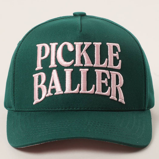 Pink and Green Embroidered Pickle Baller Hat
