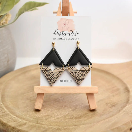 Black & Tan Aztec Dangles