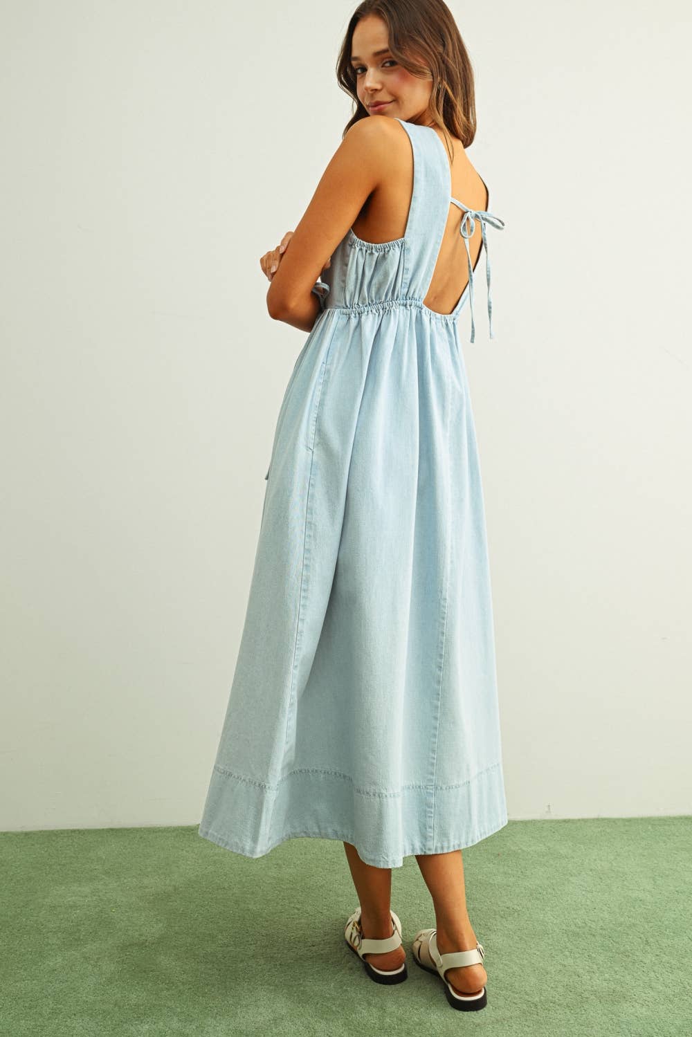 Chambray Bow Dress