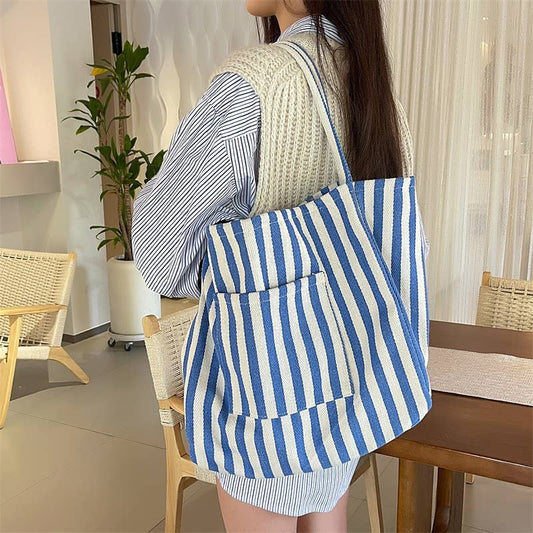 Organic Striped Tote Bag