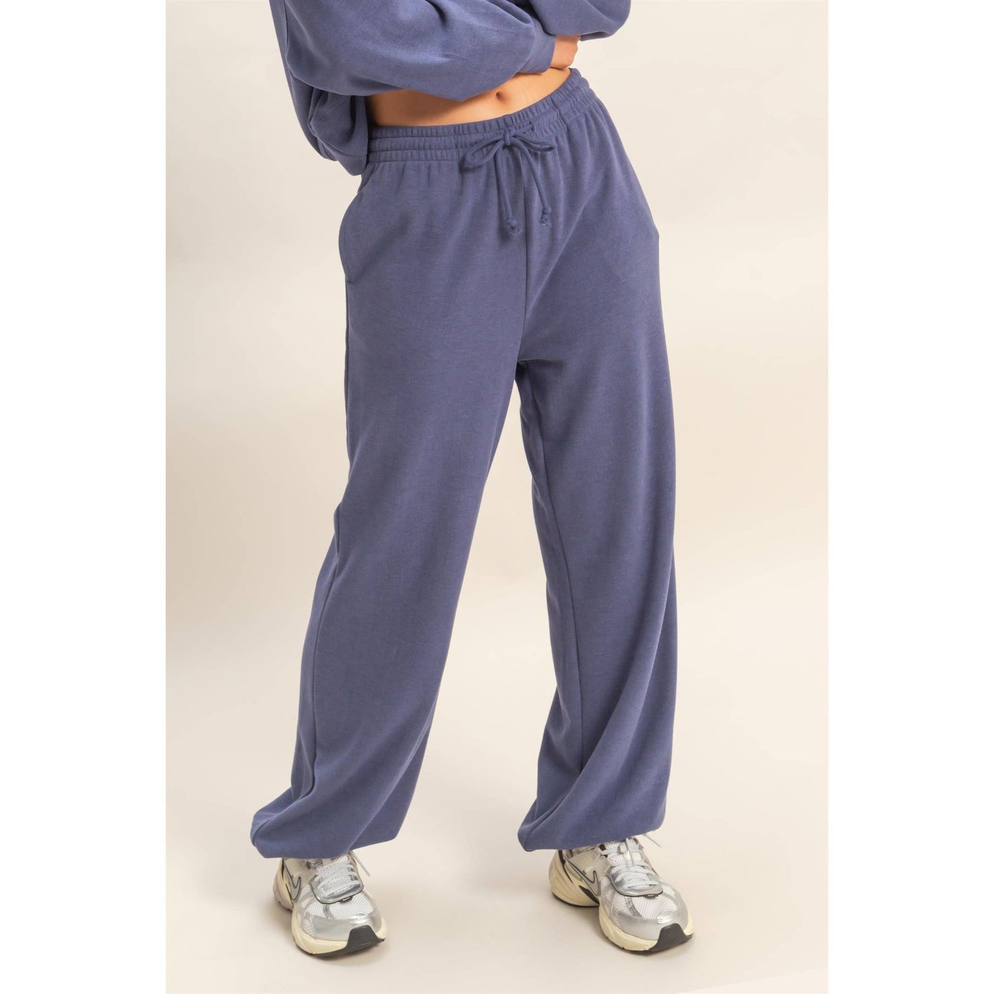 Soft Ribbed Drawstring Jogger Pants