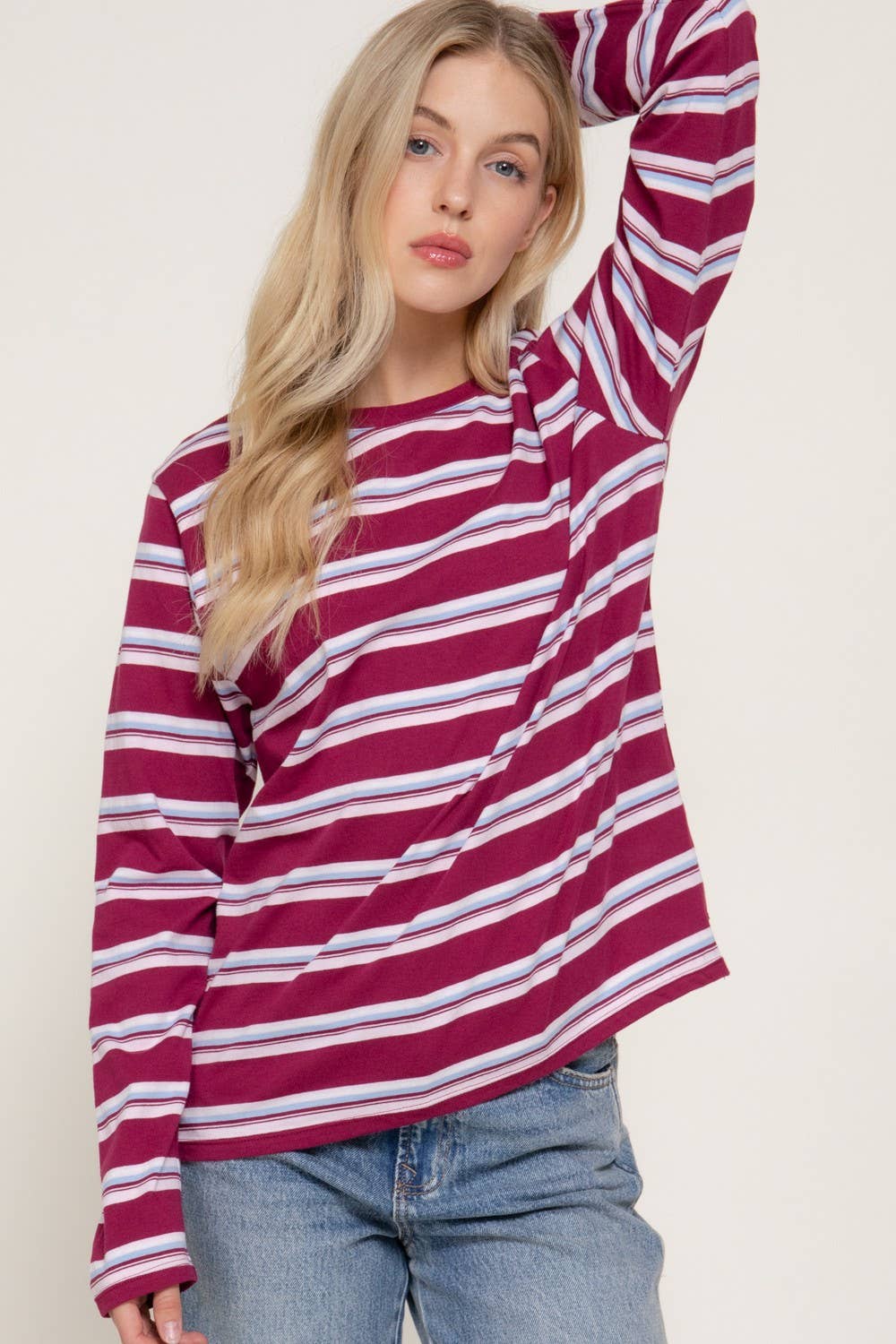 Long Sleeve Multi Striped Top