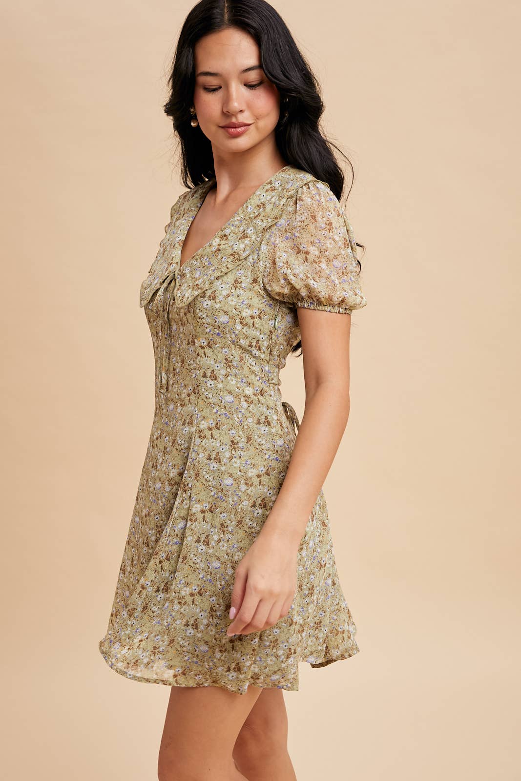 Floral Doll Collar Mini Dress