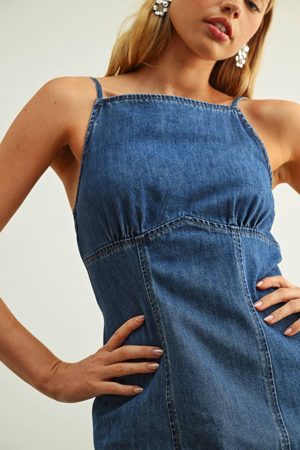 Spaghetti Strap Denim Dress