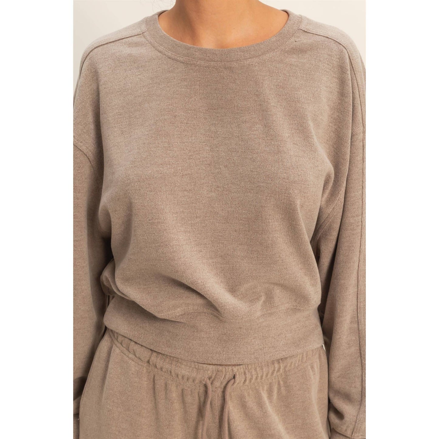 Soft Ribbed Relaxed Fit Sweatshirt