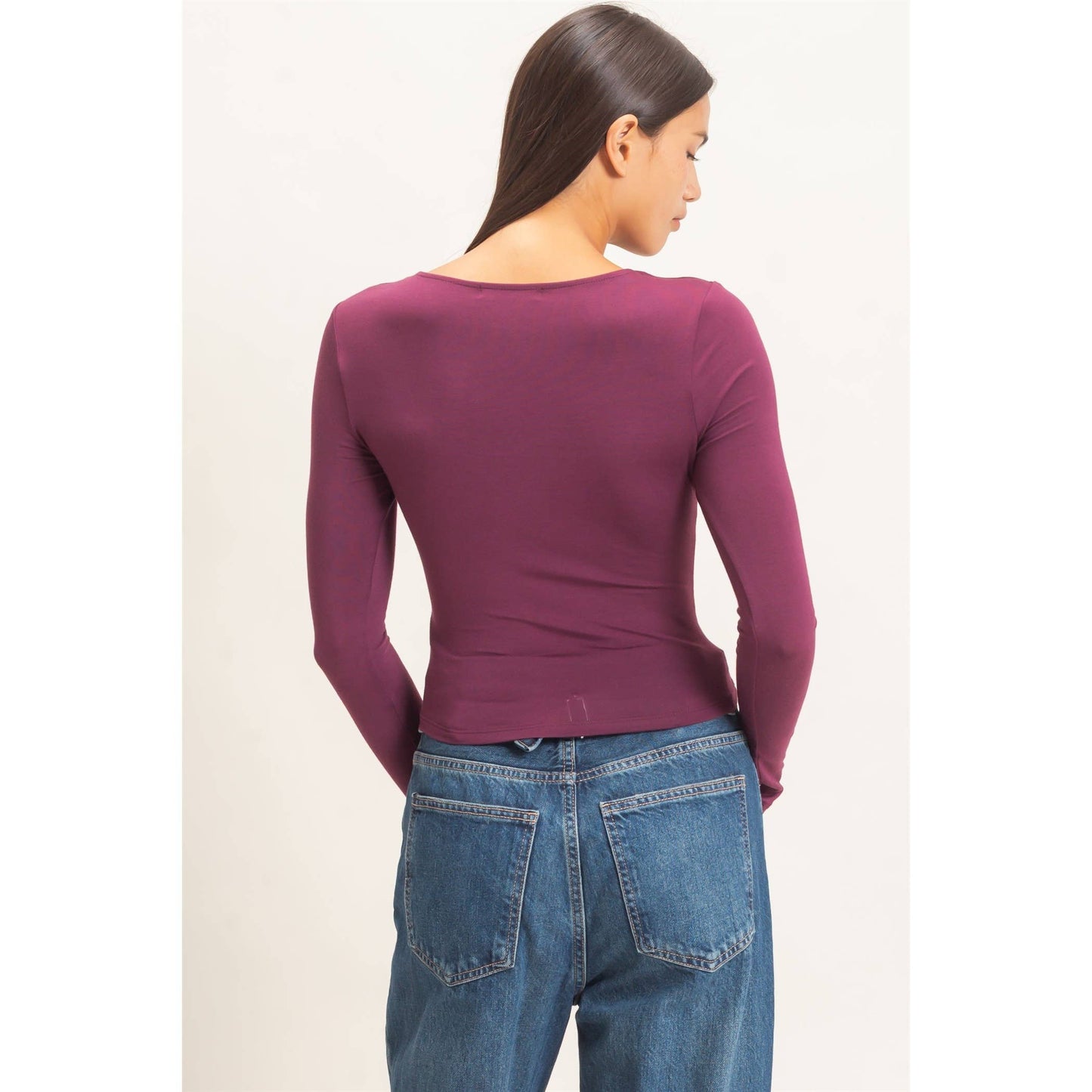 Scoop Neck Long Sleeve Top