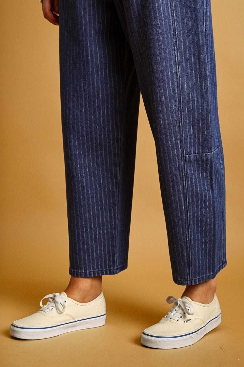 Pinstripe Barrel Jeans