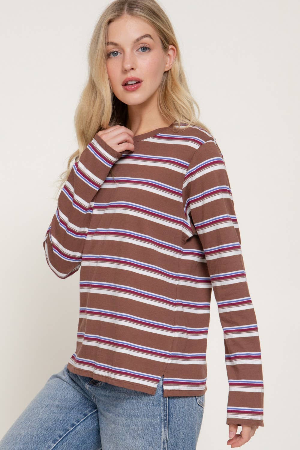 Long Sleeve Multi Striped Top